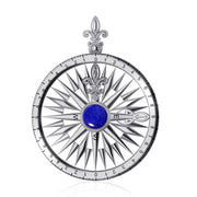 Compass Rose Silver Pendant With Gemstone TP3152