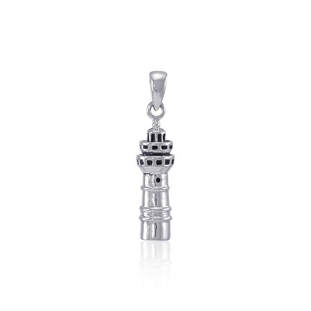 The Majestic Three-tiered Lighthouse ~ Sterling Silver Jewelry Pendant TP3157