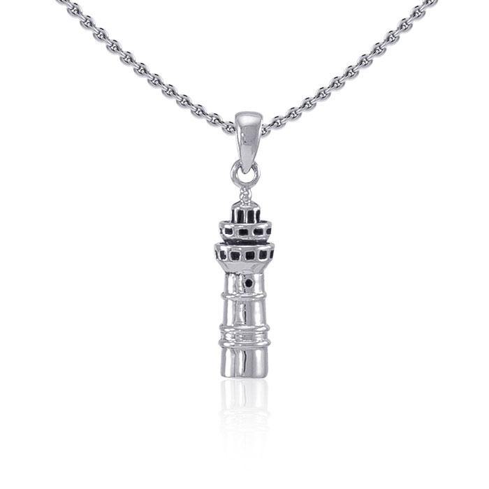The Majestic Three-tiered Lighthouse ~ Sterling Silver Jewelry Pendant TP3157