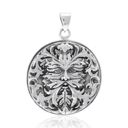 Silver Green Man Pendant by Oberon Zell TP3201