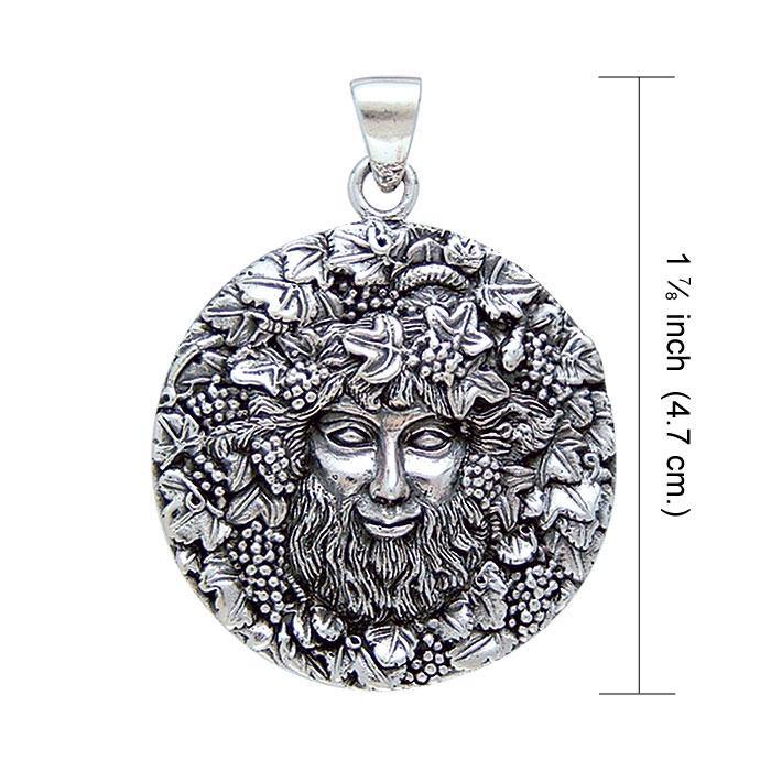 Bacchus God with Grapes Silver Pendant By Oberon Zell TP3203