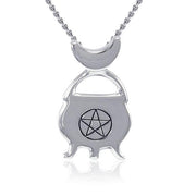 Cook up some magick in the witches cauldron ~ Sterling Silver Jewelry Pendant TP3279
