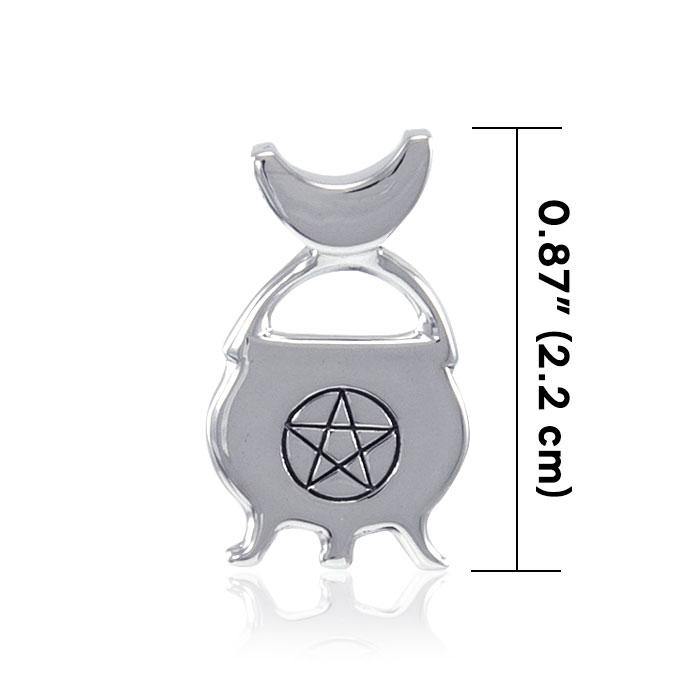Cook up some magick in the witches cauldron ~ Sterling Silver Jewelry Pendant TP3279