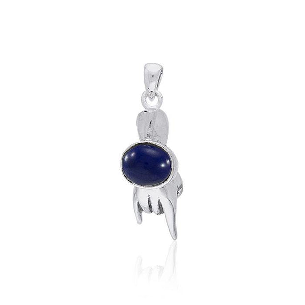 Italian Hand Silver Pendant with oval Gemstone TP3297