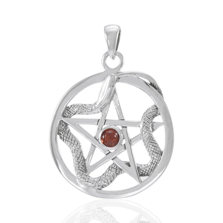The Star with Weaving Snake Silver Pendant TP3312