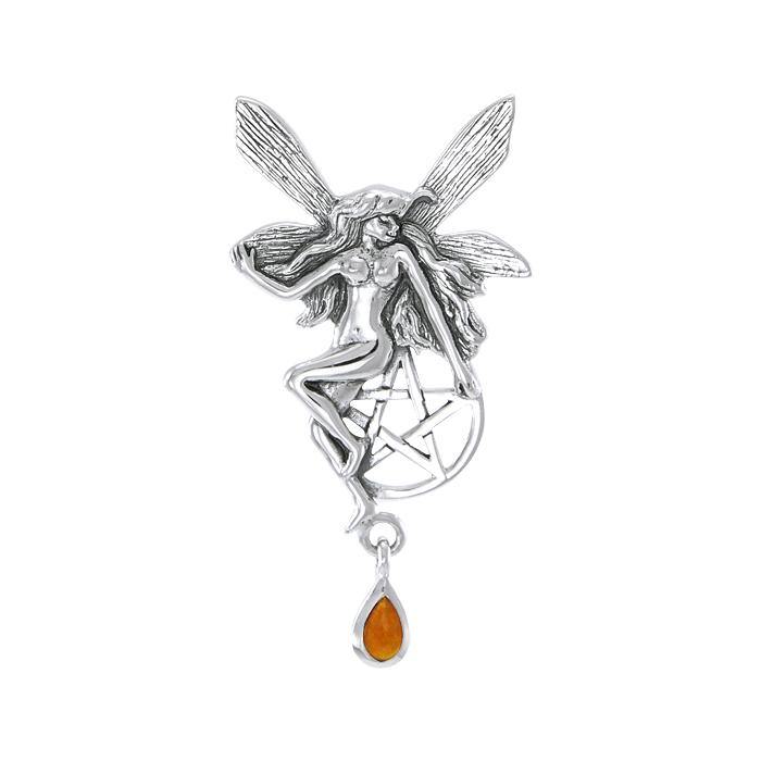 Fairy with Pentagram Silver Pendant TP3319