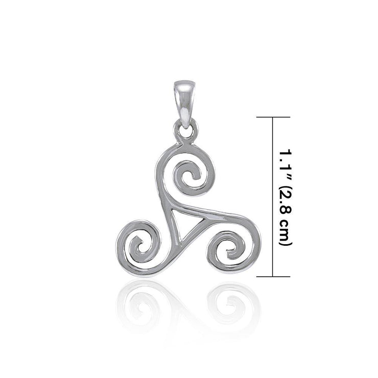 Celtic Silver Spiral Pendant TP332
