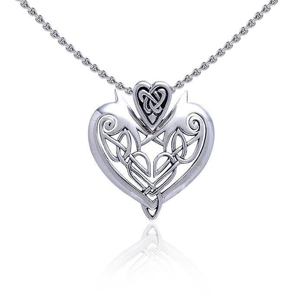 Joyous Heart Celtic Knotwork Silver Pendant TP3444