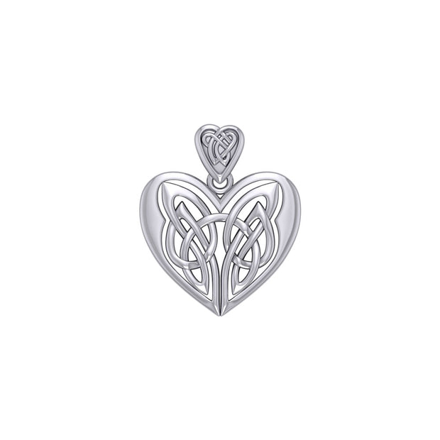 Eternal Heart Celtic Knotwork Silver Pendant TP3445