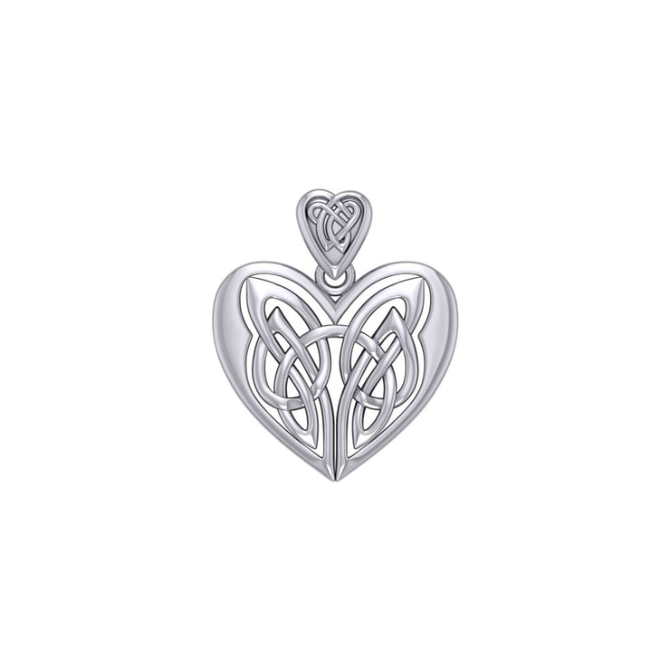 Eternal Heart Celtic Knotwork Silver Pendant TP3445