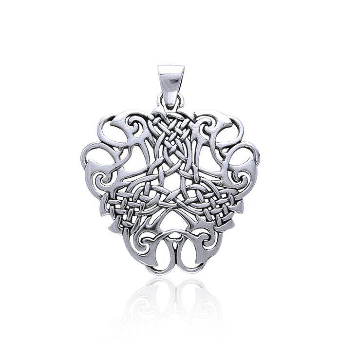Contemporary Celtic Knotwork Silver Pendant TP3479