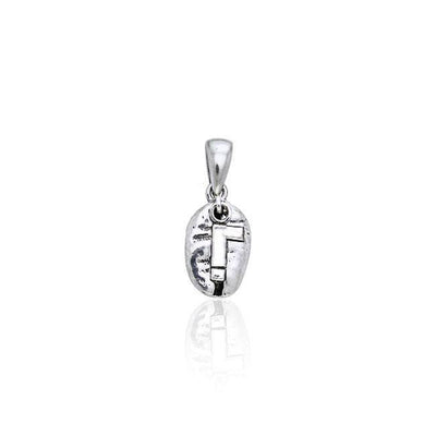 Exclamation Mark Coffee Bean Silver Pendant TP389
