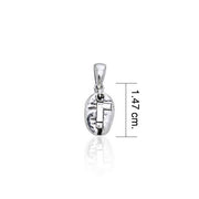 Exclamation Mark Coffee Bean Silver Pendant TP389