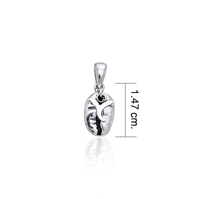 Letter Y on Coffee Bean Silver Pendant TP394