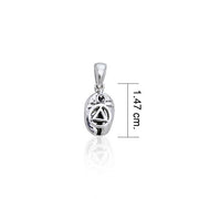 Recovery Symbol on Coffee Bean Silver Pendant TP400 Pendant