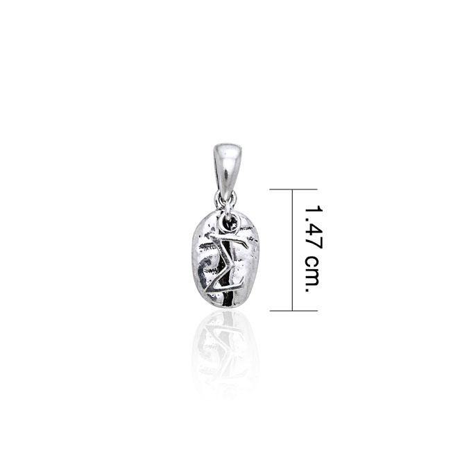 Sigma Sign on Coffee Bean Silver Pendant TP406