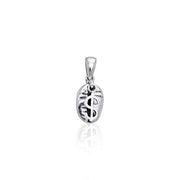 Dollar Sign on Coffee Bean Silver Pendant TP410
