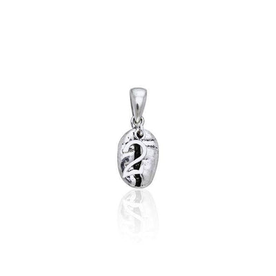 Number Two on Coffee Bean Silver Pendant TP416 Pendant