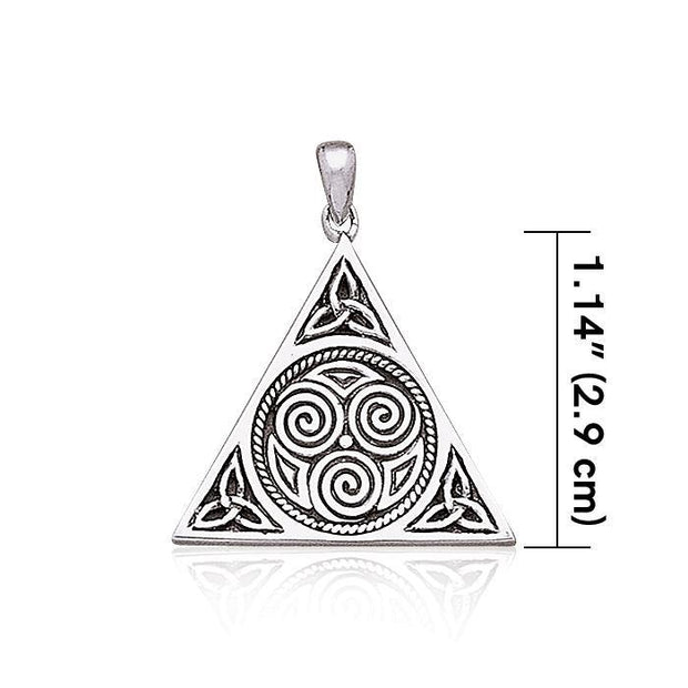 Celtic Triskele Silver Pyramid Pendant TP441