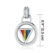 Rainbow Encircled Triangle Silver Pendant TP523
