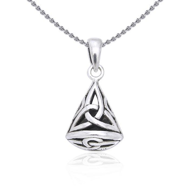 Inner peace from qithin ~ Celtic Knotwork Triquetra Sterling Silver Pendant Jewelry TP543