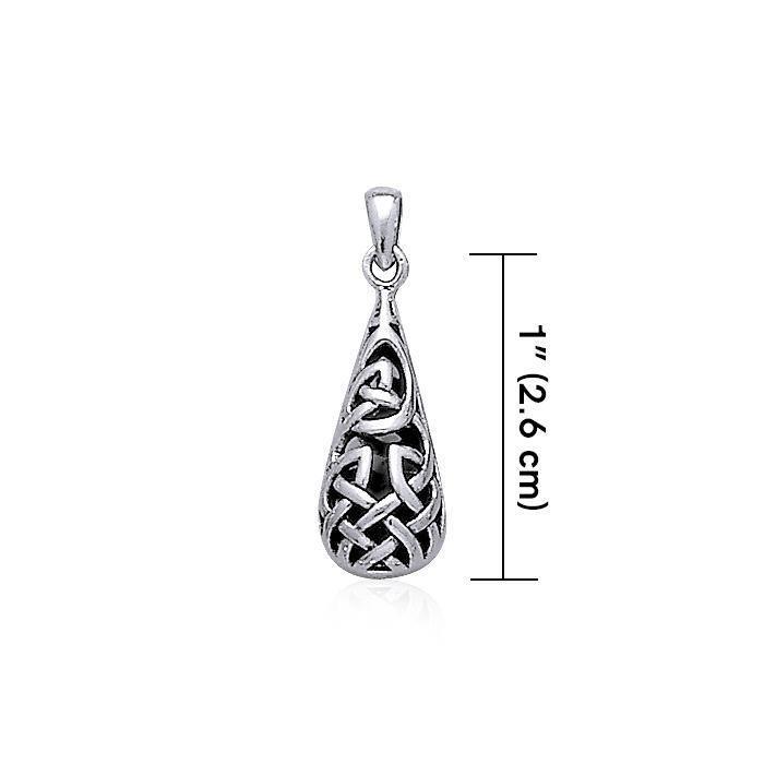 Celtic Knotwork Teardrop Silver Pendant TP544