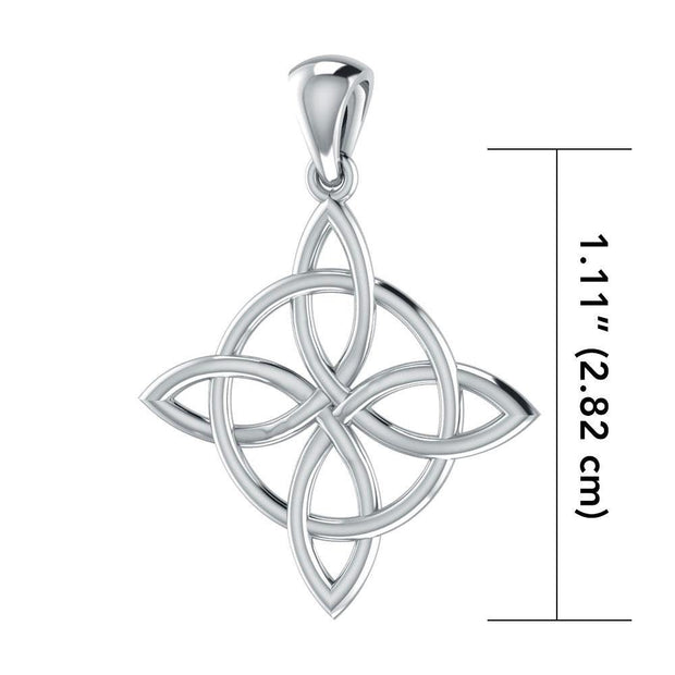 Live in the elements of four ~ Celtic Four-Point Sterling Silver Jewelry Pendant TP554