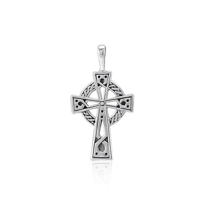 Celtic Knotwork Cross Silver Pendant TP630
