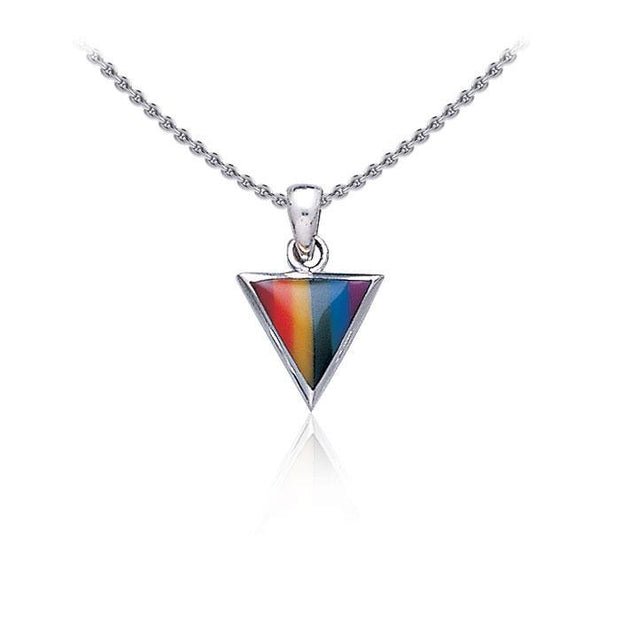 Rainbow Triangle Silver Pendant TP672