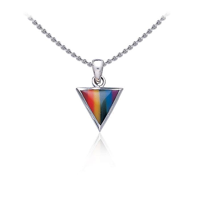 Rainbow Triangle Silver Pendant TP672