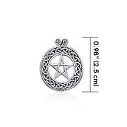 Large Celtic Pentagram Pentacle Silver Pendant TP715