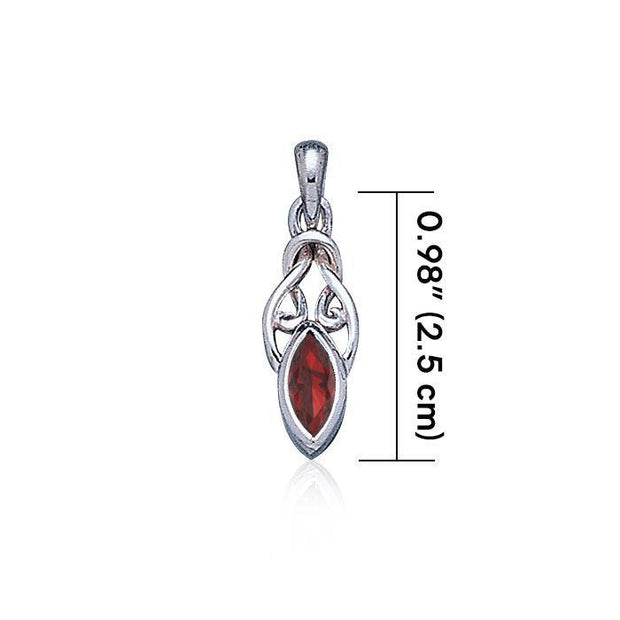 Celtic with Marquise Gemstone Silver Pendant TP856