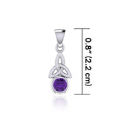 Celtic Trinity Knot with Birthstone Silver Pendant TP858 Pendant