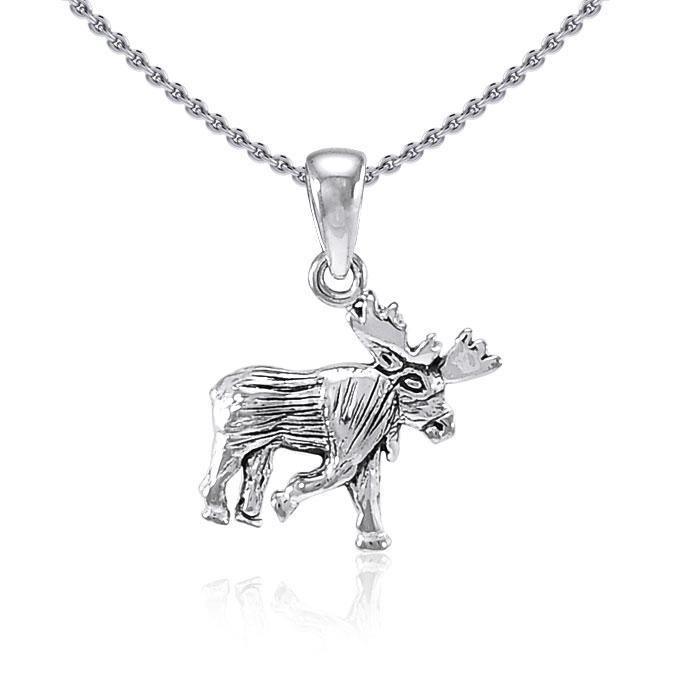 Reindeer Sterling Silver Pendant TP897