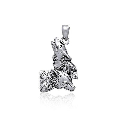 Sterling Silver Howling Wolf Pendant TP901 Pendant