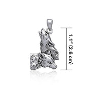 Sterling Silver Howling Wolf Pendant TP901 Pendant