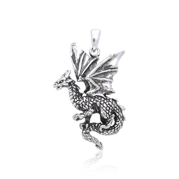 Welcome the world of the Fantasy Dragon ~ Sterling Silver Jewelry Pendant TP940