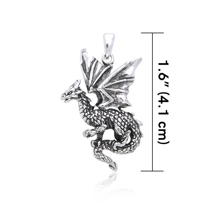 Welcome the world of the Fantasy Dragon ~ Sterling Silver Jewelry Pendant TP940