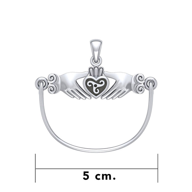 You hold my heart ~ Celtic Triquetra Claddagh Charm Holder Pendant TP942