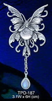 Fly under the Moonlight with the Bubble Rider Fairy Sterling Silver Pendant by Amy Brown TPD187