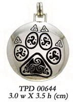 Cari Buziak Celtic Knotwork Paw Print Pendant Jewelry TPD644