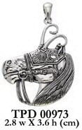Viking Warrior Horse Silver Pendant TPD973