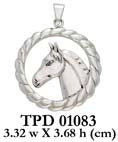 The Courageous Draft Horse ~ Silver Pendant TPD1083