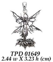 Amy Brown Autumn Leaf Fairy ~ Sterling Silver Jewelry Pendant TPD1649