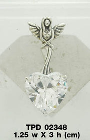 Elegance of the Earth Angel ~ Sterling Silver Jewelry Pendant with Heart-shaped Gemstones TPD2348