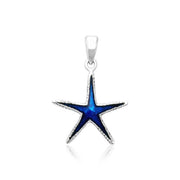 Starfish Silver Pendant & Enamel TPD029