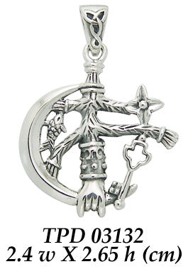 There’s Magick Behind the Sterling Silver Jewelry Cimaruta Witch Charm Pendant TPD3132