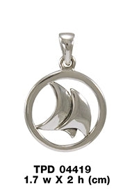 Double Whale Tail Silver Pendant TPD4419