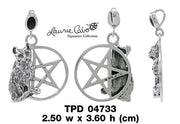 Cat Familiar Protection Pentacle Sterling Silver Pendant TPD4733