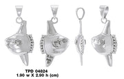 Sun Fish Sterling Silver Pendant TPD4824